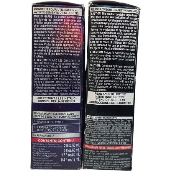 2 Schwarzkopf Keratin Color 3.11 Deep Dark Blue Permanent Hair Dye - Picture 3 of 3